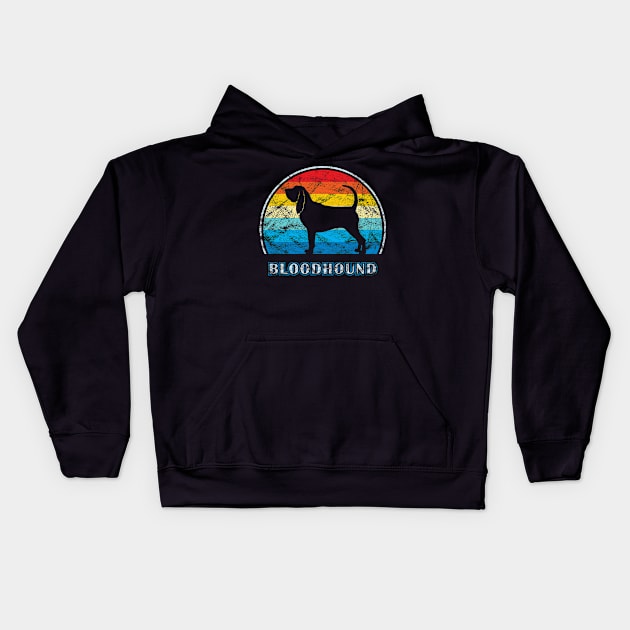 Bloodhound Vintage Design Dog Kids Hoodie by millersye